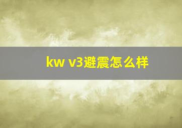 kw v3避震怎么样